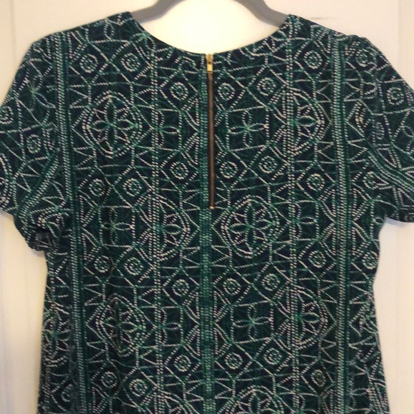 Navy/green patterned shift dress - Picture 4 of 5